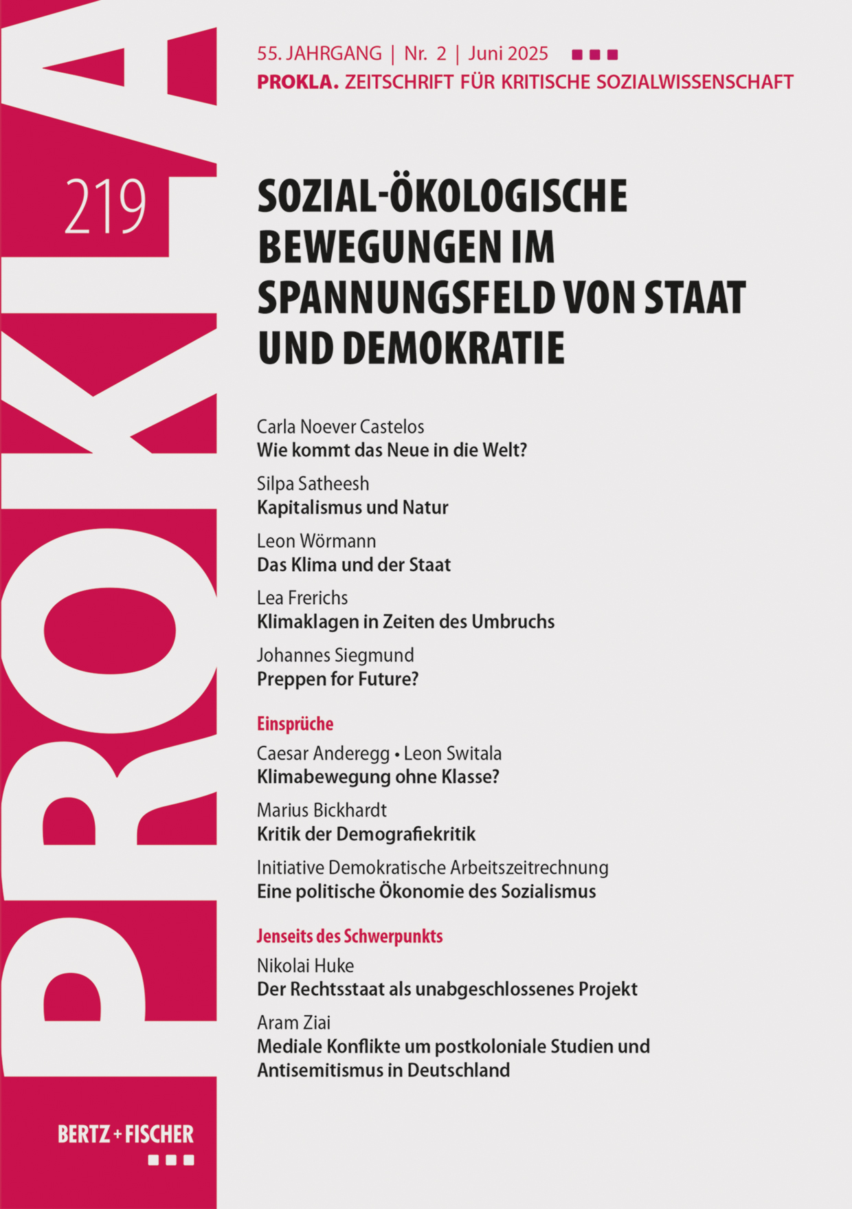 Titelbild der PROKLA 216 »Sozial-ökologische Bewegungen im Spannungsfeld von Staat und Demokratie«